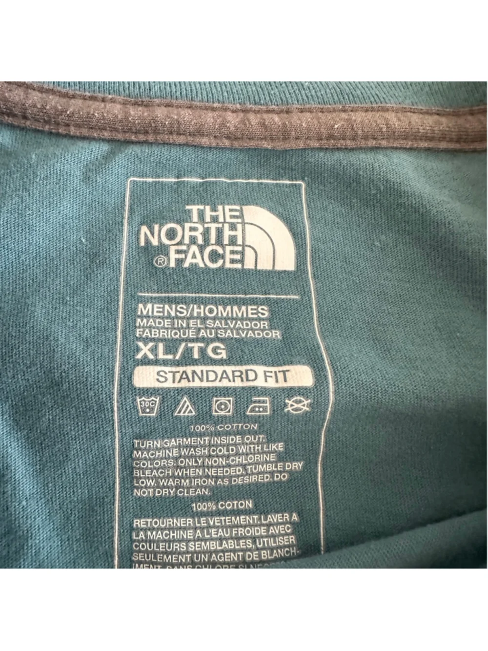 The North Face Long Sleeve Tee Mens XL Teal Logo Graphic Shirt